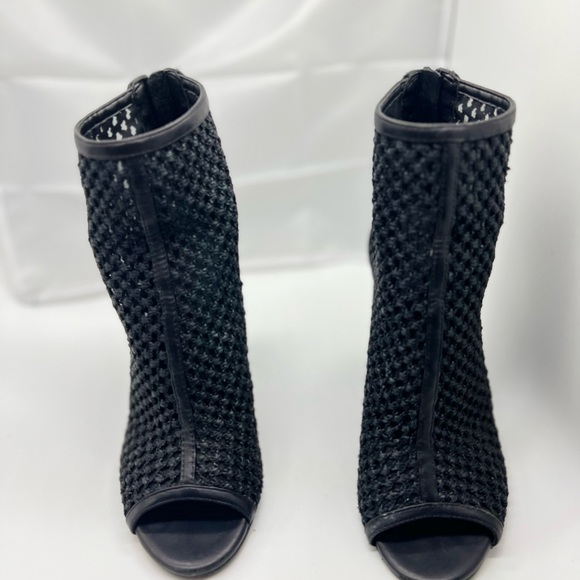 Black Galla Peep Toe Ankle Boots - Picture 3 of 5